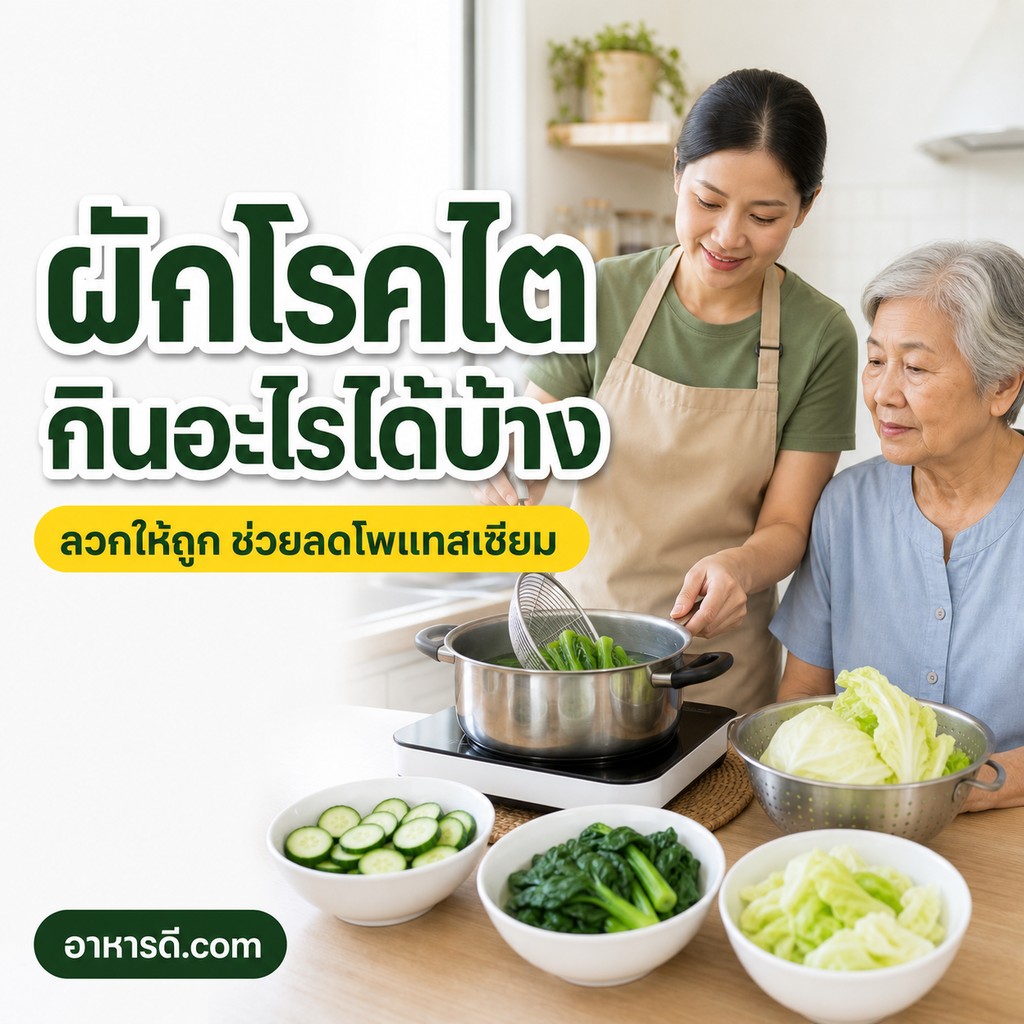 ผักที่ผู้ป่วยโรคไตกินได้ พร้อมวิธีลวกผักลดโพแทสเซียม
