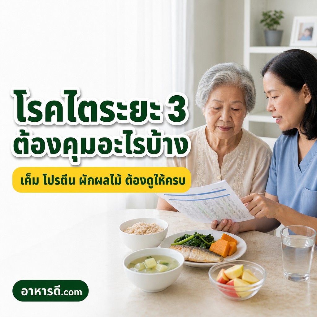 อาหารโรคไตระยะ 3 ต้องคุมอะไรบ้าง