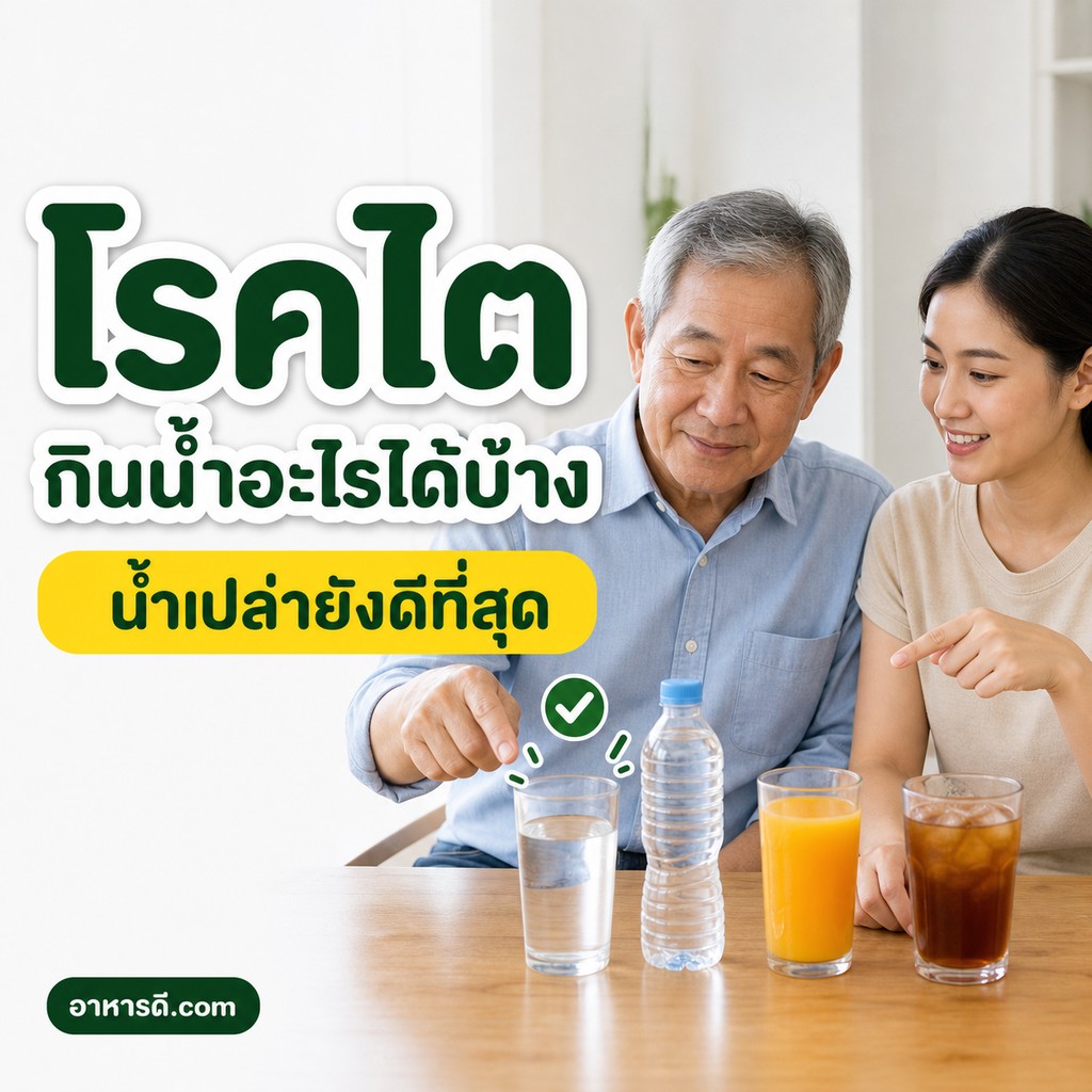 โรคไตกินน้ำอะไรได้บ้าง น้ำเปล่า น้ำแร่ น้ำผลไม้ น้ำด่าง